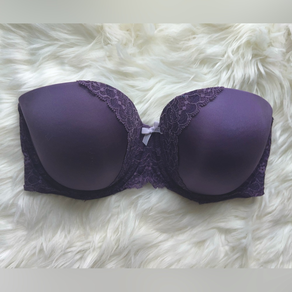 Strapless Victorias secret 32DDD bra-purple